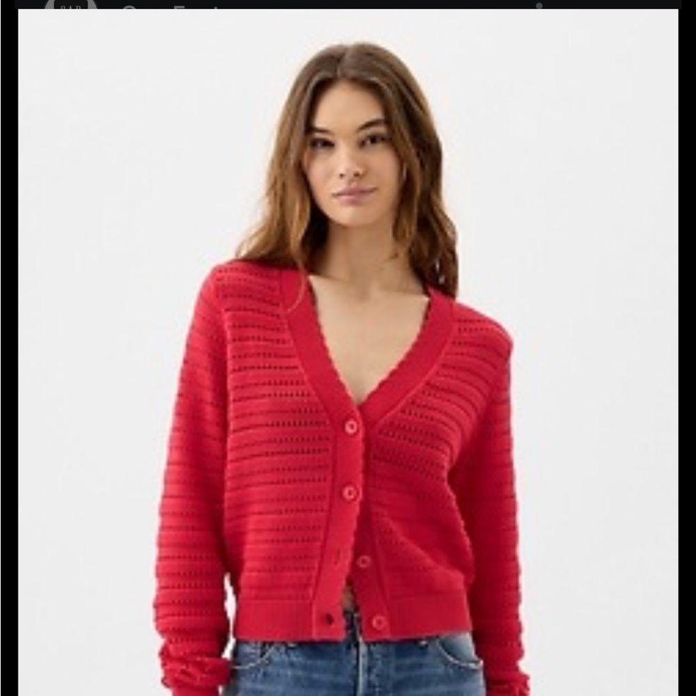 GAP Red Button-Up Women's Cardigan